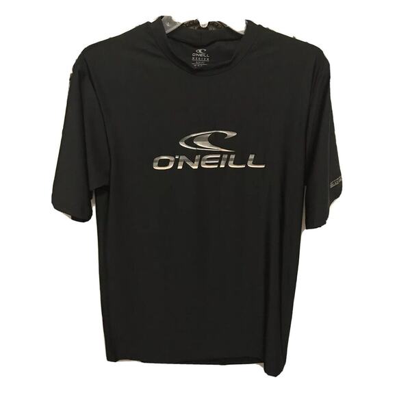 Medium O'Neill Wave Men's Rash Tee Black NWT 50+ Ultra Violet Protection - Picture 1 of 11